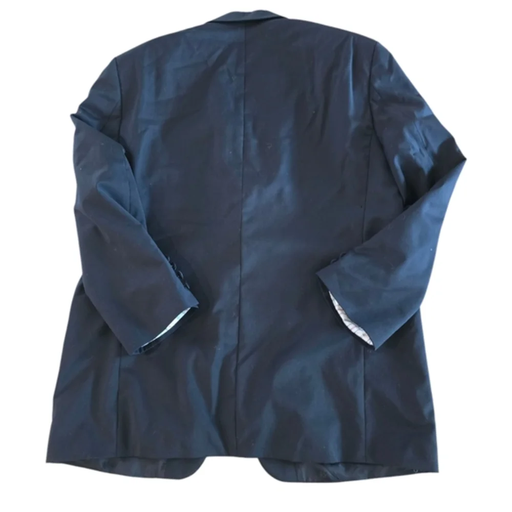 Ralph Lauren Blazer 100% Wool‎ 2 Button Sport Coat Jacket Navy Blue Size 42
